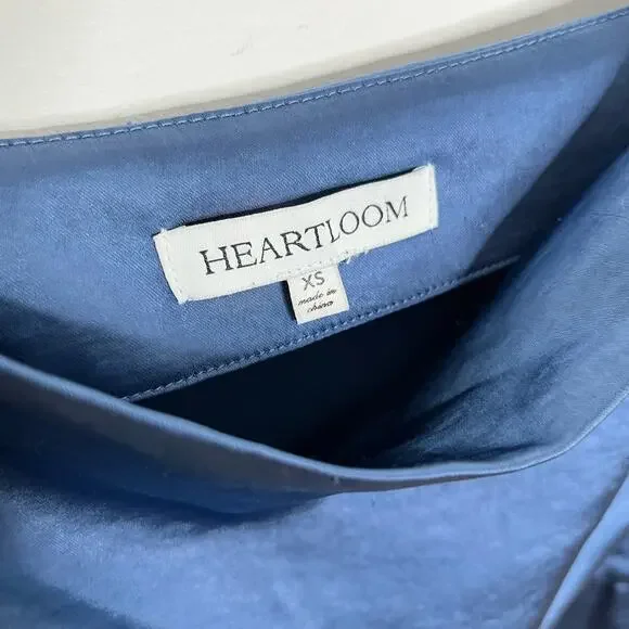 Heartloom Oliver Midi Slip Dress XS Blue Satin Side Slit Cocktail Night Out - Picture 6 of 14